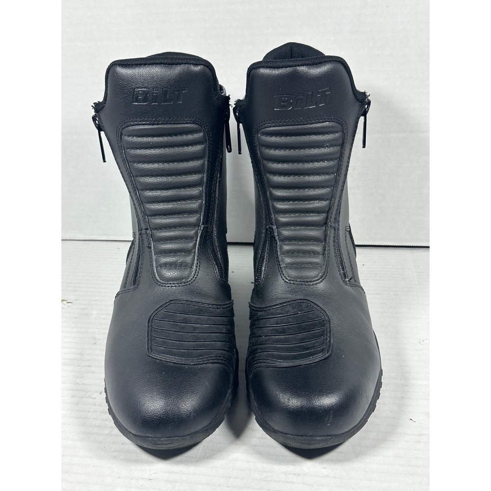 Bilt Mens Motorcycle Boots Black Dual Zip Shifter Pad USA 13